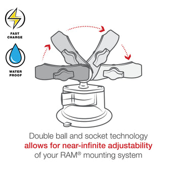 RAM® Tough-Charge™ 15W Wireless Charging Suction Cup Mount