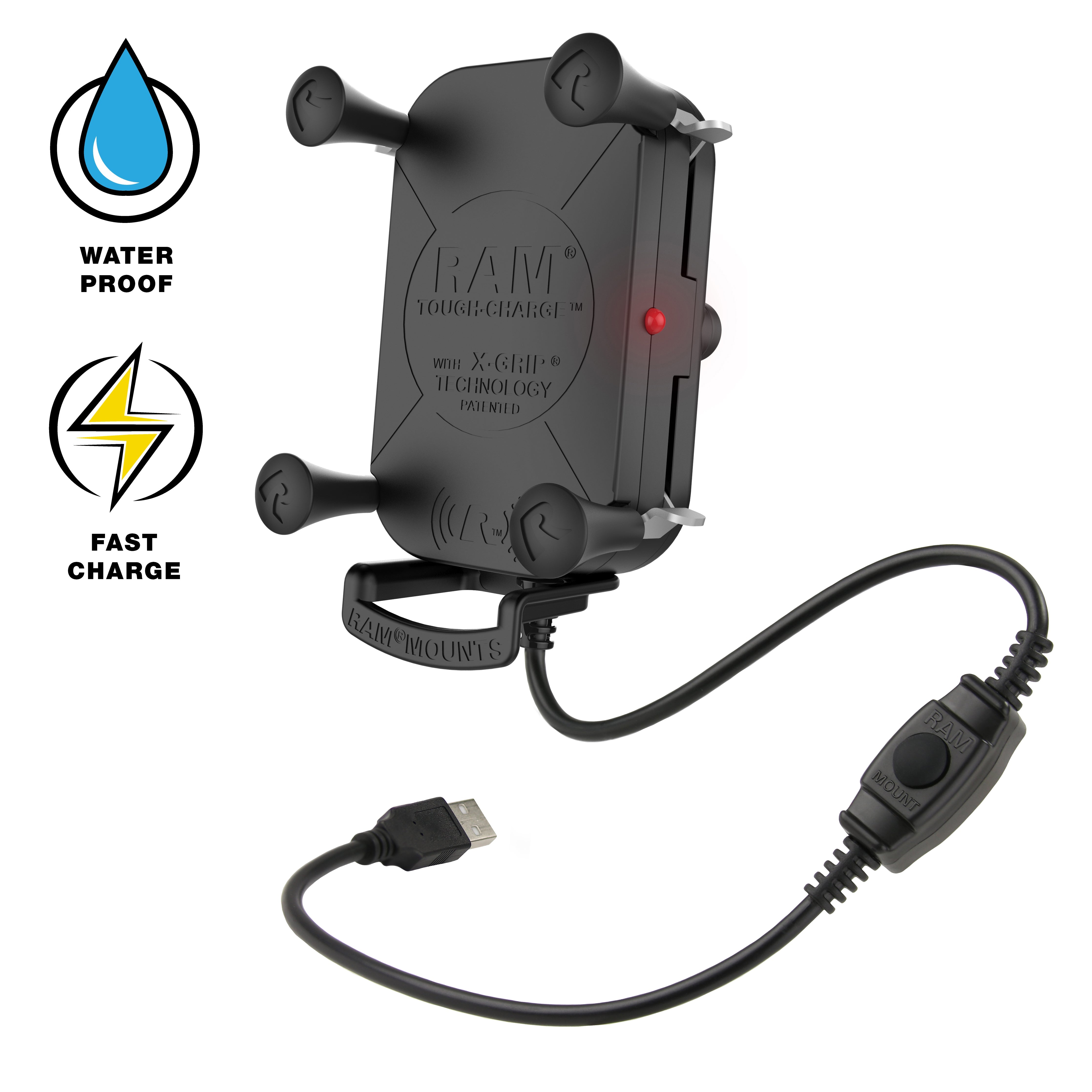 RAM Mounts X-Grip ワイヤレス充電器 本体 RAM® Tough-Charge™ with X-Grip® 15W Waterproof Wireless Charging