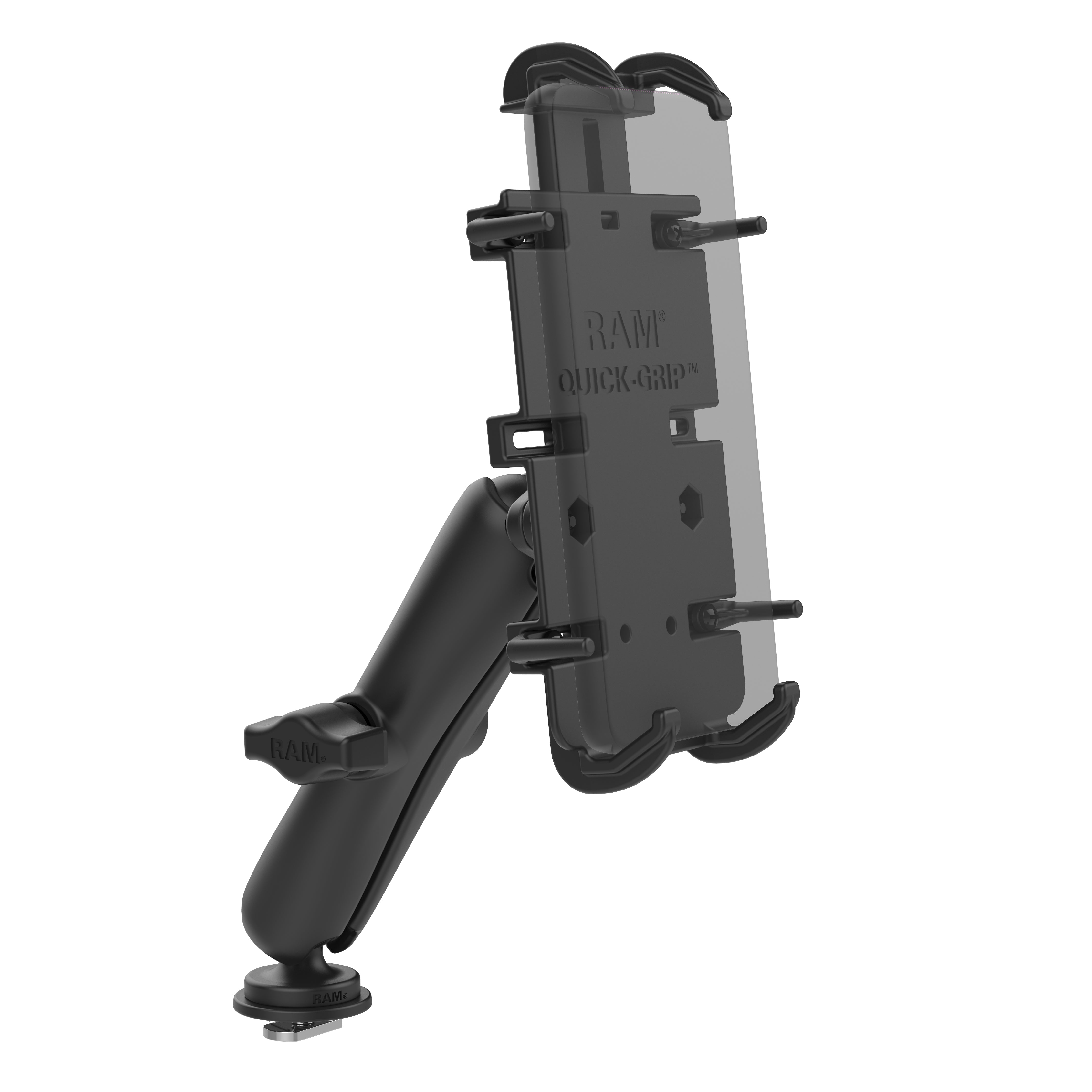 Aluminum Quick Release Phone Mount - 1" Ball Compatible With RAM Mounts - Fits Phones 2.4" To 3.4" Wide