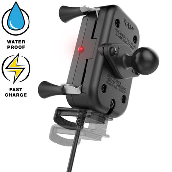 RAM® Tough-Charge™ 15W Waterproof Wireless Charging Motorcycle Mount