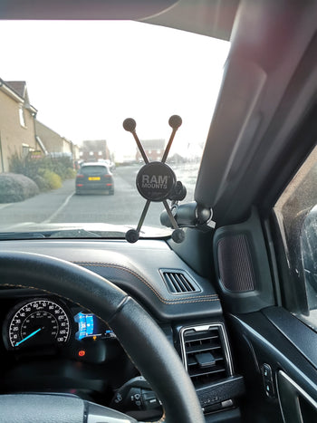Universal large X-Grip phone holder with extended mounting kit for Ford Ranger