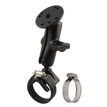 RAM® Double Ball Strap Hose Clamp Mount with Round Plate - Medium