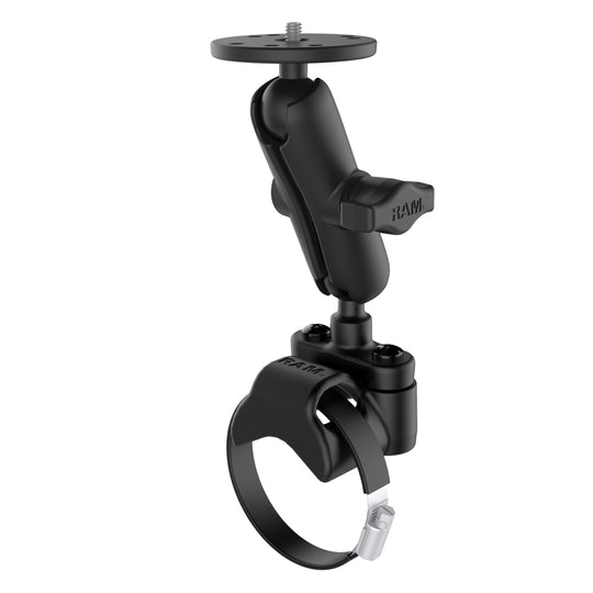 RAM® ATV/UTV Double Ball Rail Mount with Round Plate & 1/4"-20 Stud