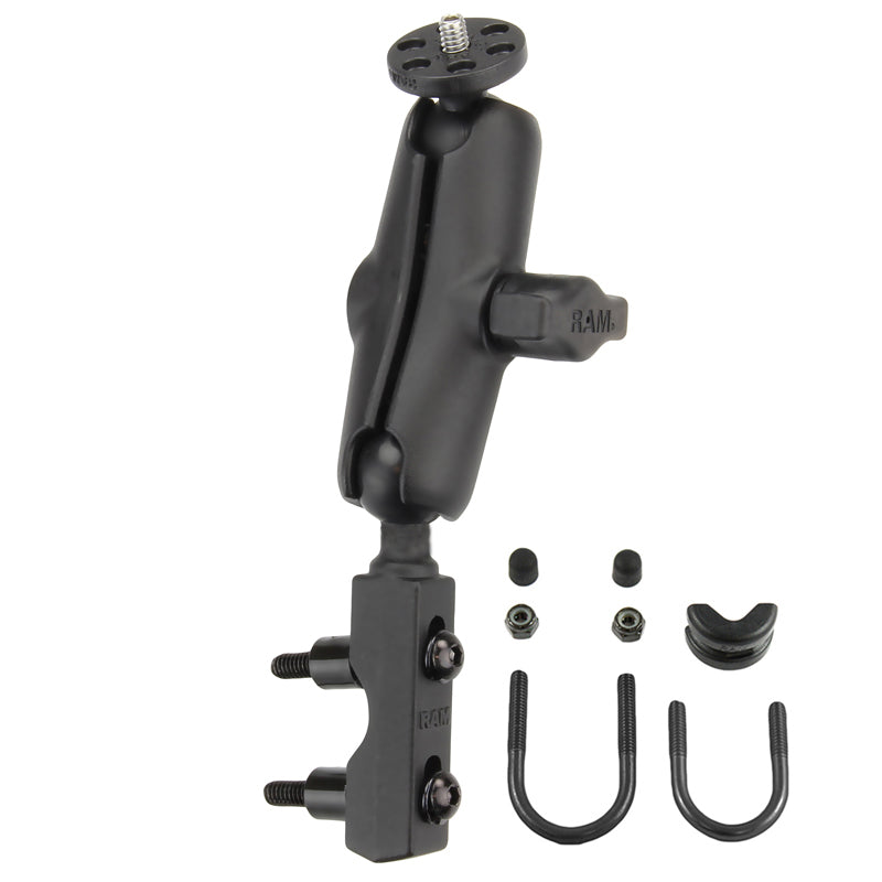 RAM Custom Garmin VIRB™ Camera Adapter with Brake-Clutch Reservoir U-Bolt Mount. (sku 18667)