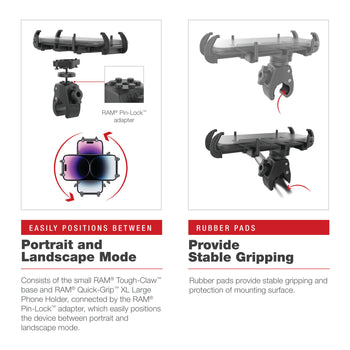 RAM Mounts Quick-Grip Pro Low-Profile Phone Mount With Vibe-Safe
