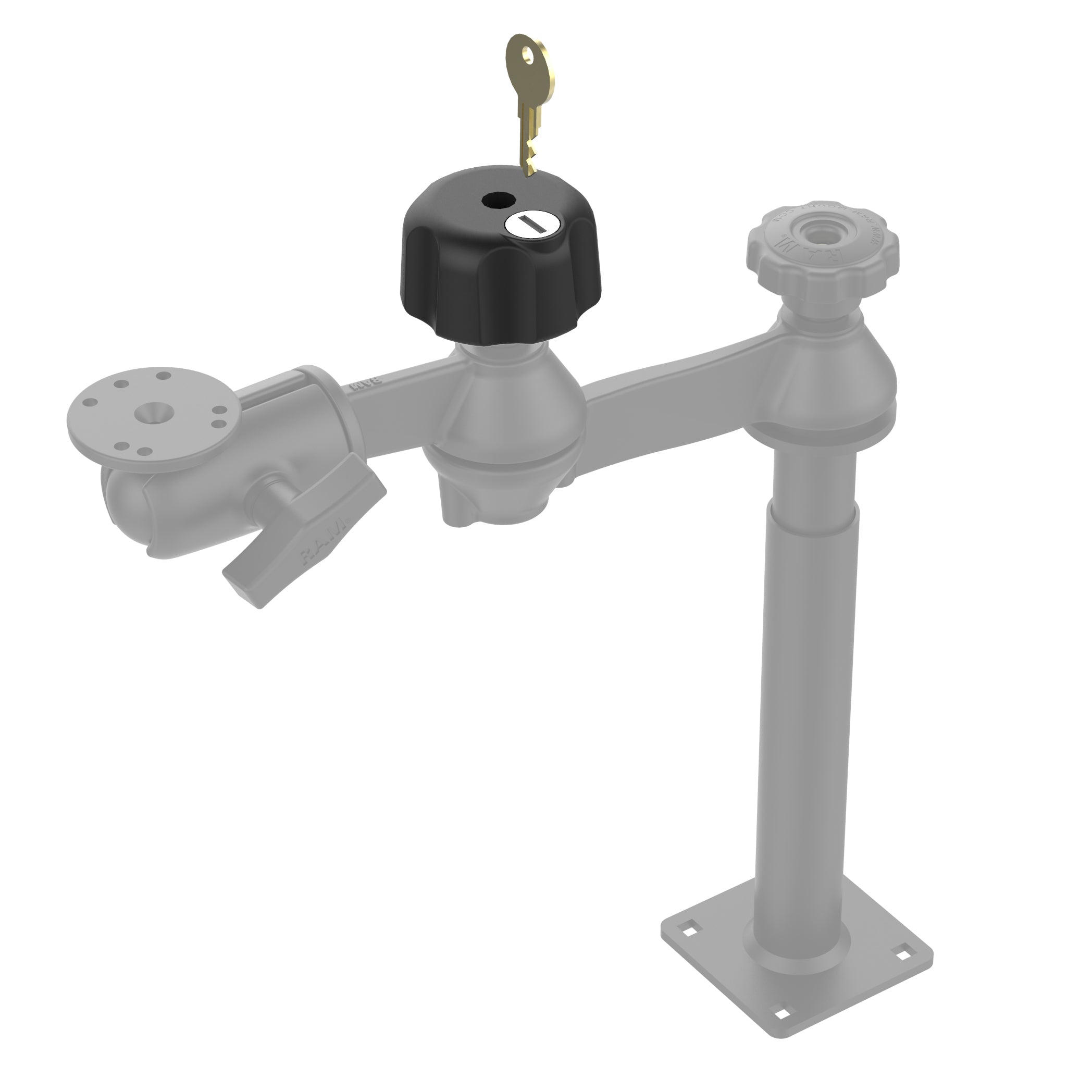 RAM® Key Lock Knob with Brass Insert for Swing Arms – RAM Mounts UK