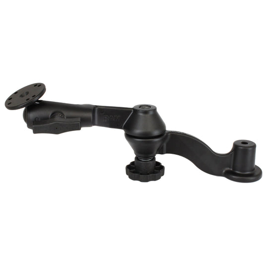 RAM® 12" Curved Double Swing Arm with Socket Arm & Round Plate