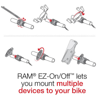 RAM® EZ-On/Off™ Bicycle Mount for Garmin nuvi 3450, 3790LMT + More
