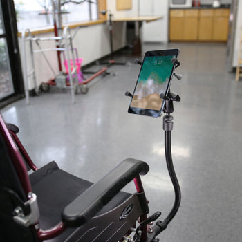 RAM® X-Grip® Wheelchair Leg Rail Mount for 7"-8" Tablets