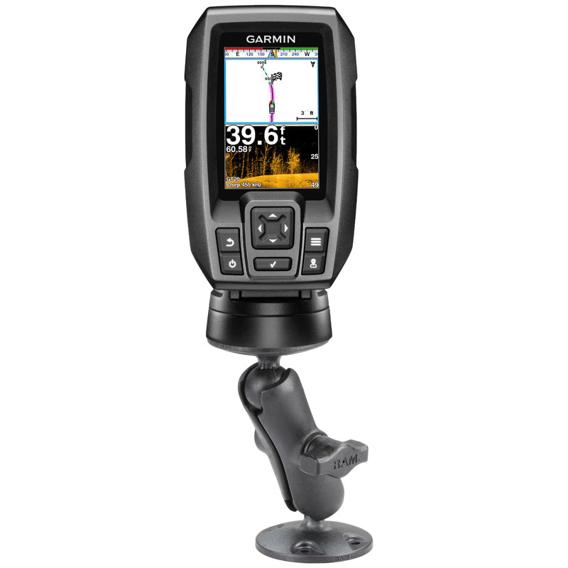 Mo Rasm RAM® Composite Double Ball Mount with Hardware for Garmin Striker + Mo ...