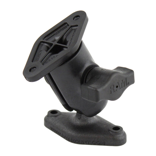 RAM® Composite Single Ball & Swivel Mount with Two Diamond Plates