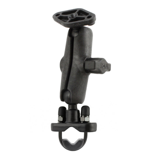 RAM® Handlebar U-Bolt Composite Double Ball Mount with Diamond Plate