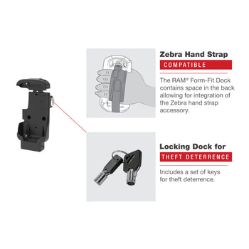 RAM® Key-Locking Form-Fit Holder for Zebra TC73 & TC78