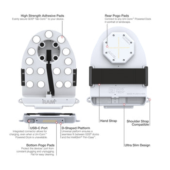 GDS® Tab-Conn™ for OtterBox Defender Cases (D Shape & Rear Pads) - Gray