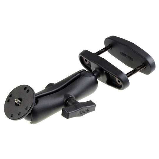 RAM® Double Ball Mount with 3" Square Post Clamp Base and 1/4"-20 Stud