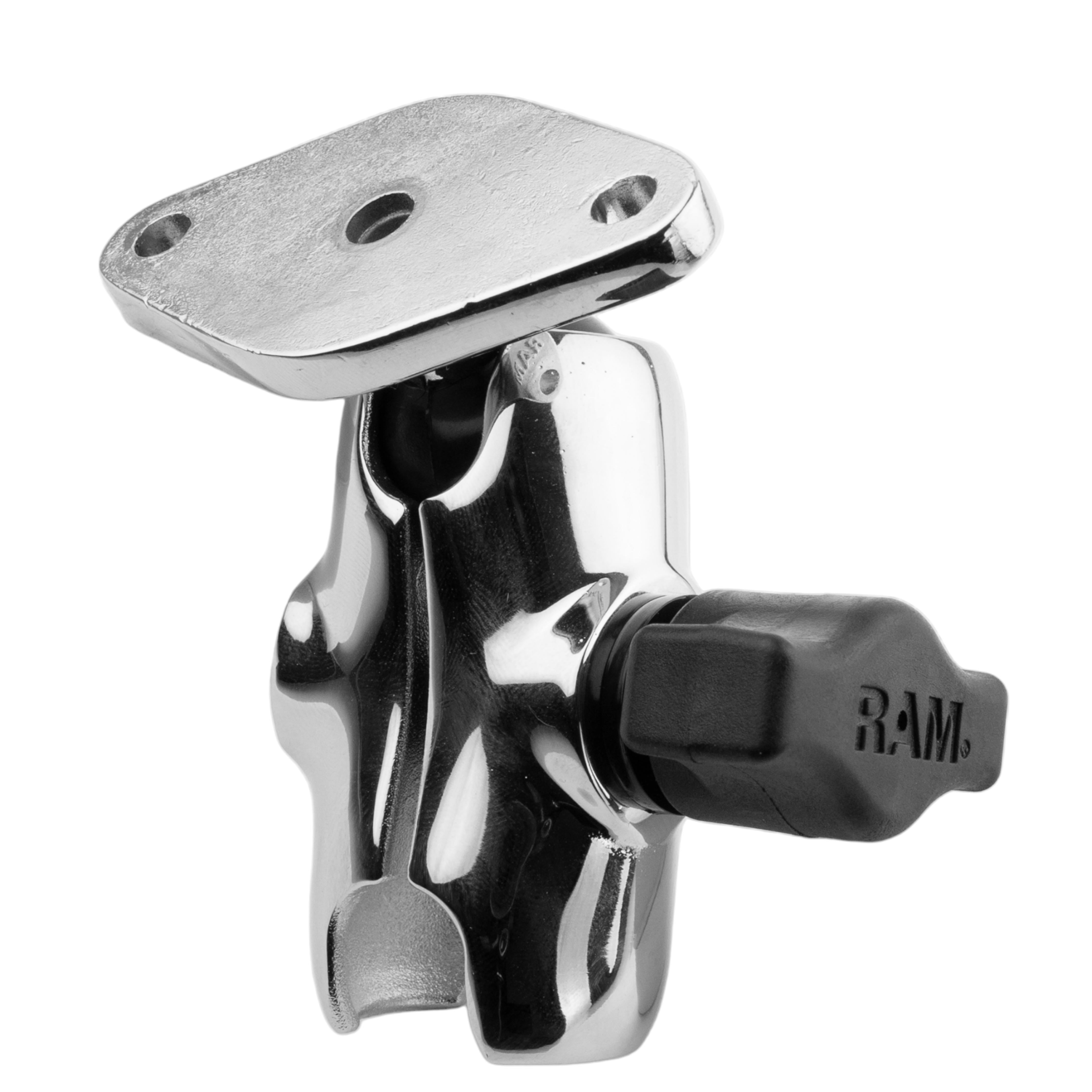 RAM® Chrome Double Socket Arm with Diamond Plate - Short Arm – RAM ...