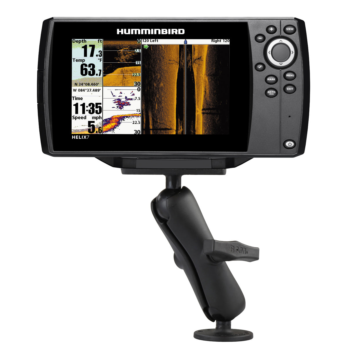 RAM® Drill-Down Double Ball Mount for Humminbird Helix 7 - Medium – RAM ...