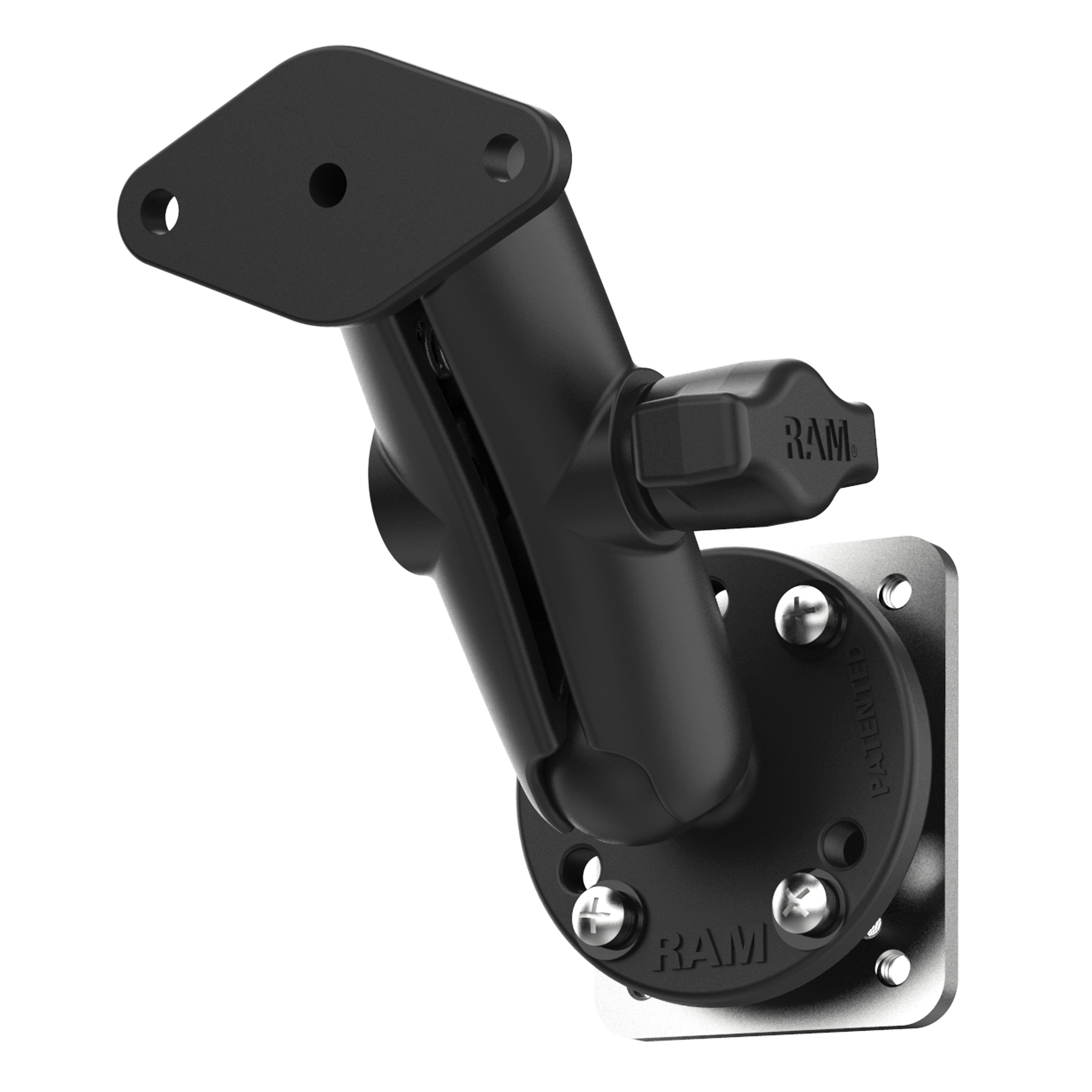 RAM® Double Ball Mount with Backing Plate & Diamond Plate – RAM Mounts UK