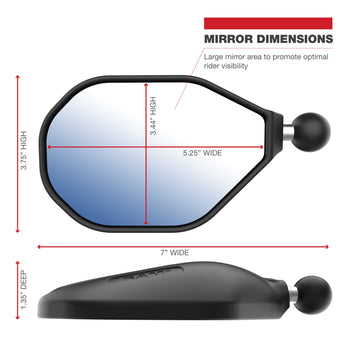 RAM® Tough-Mirror™ Right Mirror with Ball