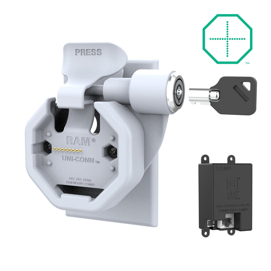 GDS® Uni-Conn™ Powered Locking Snap-In Wall Dock with PoE - Gray