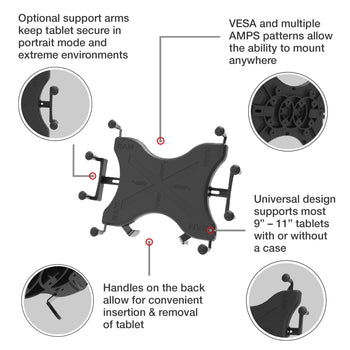 Support Universel RAM X-Grip Pour Tablette/ GPS - Fixation Solide Pour Vélo, Moto, Voiture, Bateau - 3