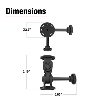 RAM® Dual 90-Degree Pivot Mount with Knob