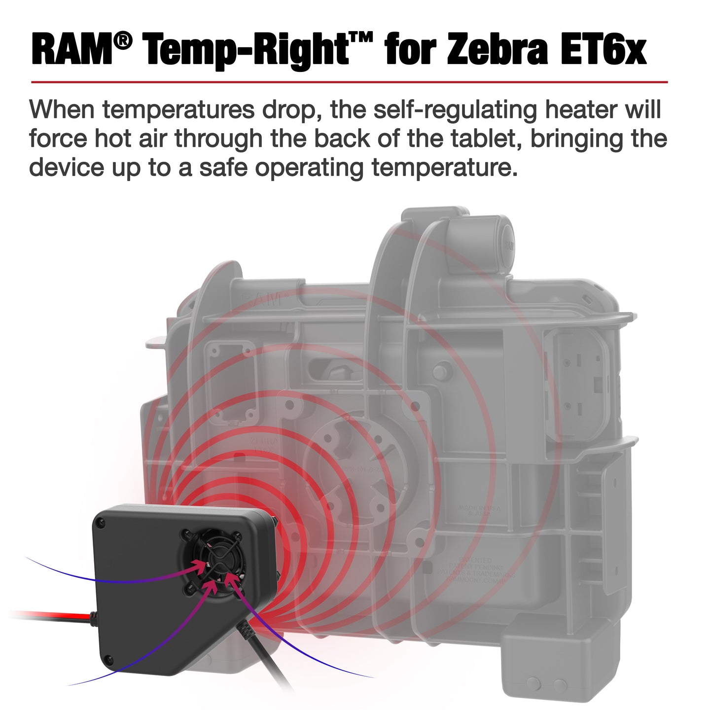 RAM® Temp-Right™ Dock Heating Module for Zebra ET6x & Getac ZX10 – RAM ...