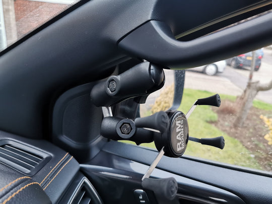 Universal large X-Grip phone holder with extended mounting kit for Ford Ranger