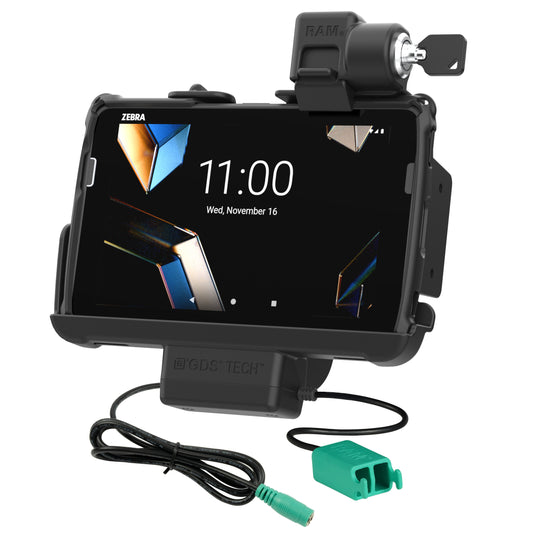 Locking RAM® Tough-Dock™ Power + Dual USB for Zebra ET401 8"