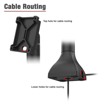 RAM® 7" Pedestal Mount with 100mm & 75mm VESA & Cable Routing