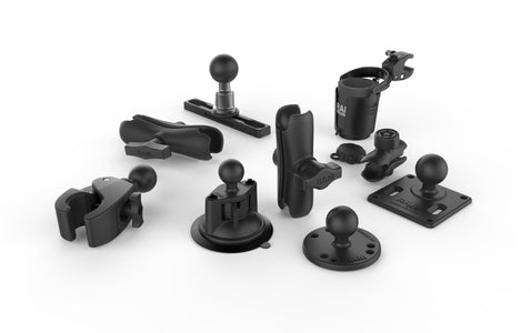A selection of RAM MOUNTS components
