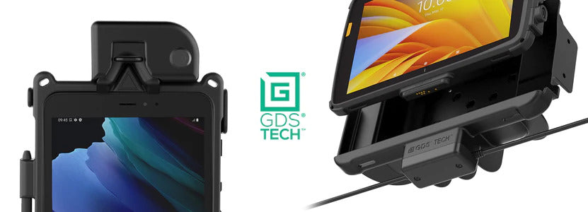 2 GDS® Tech™ mounts with a tablet and phone attached